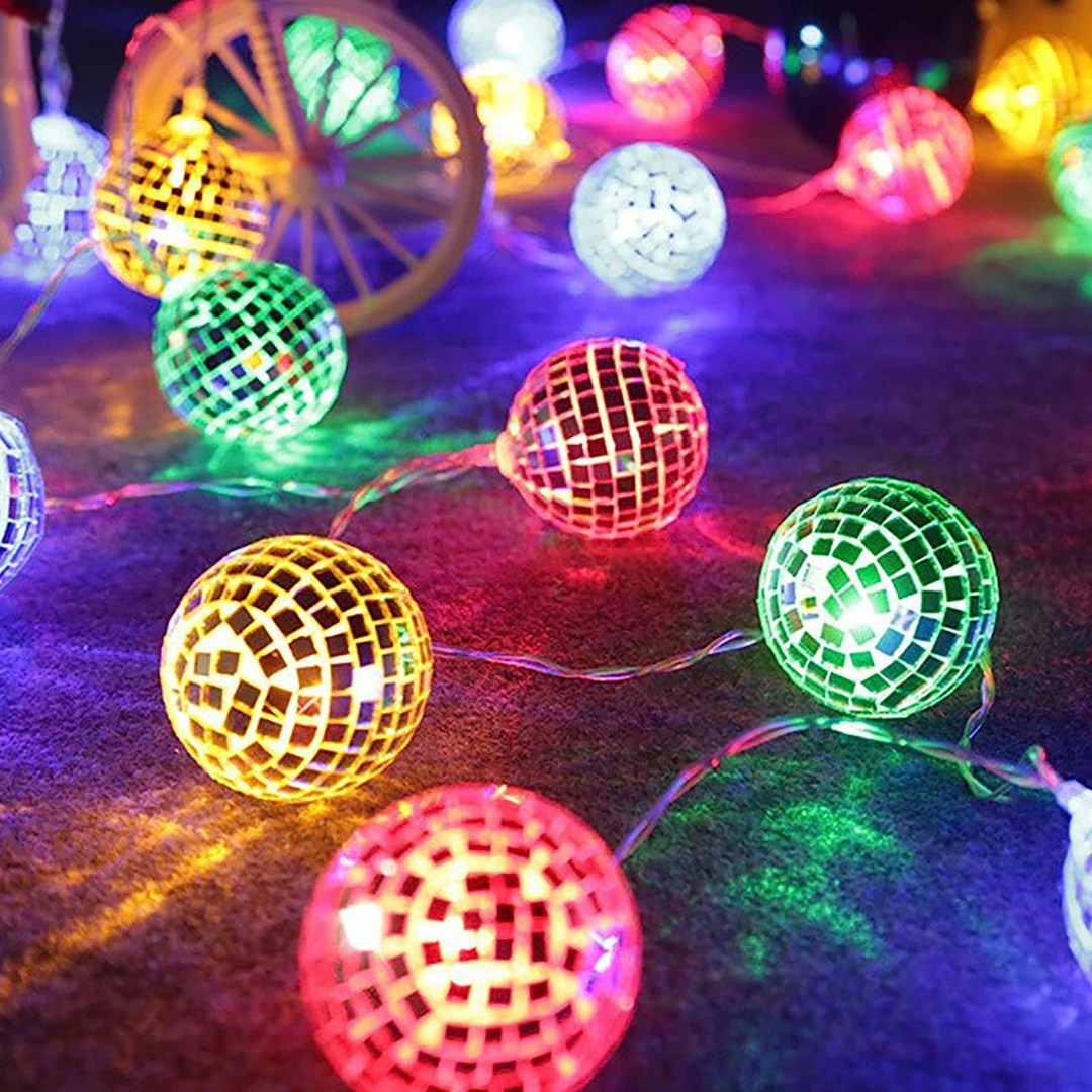 LED Disco Ball Mirror String Light | Multi Color