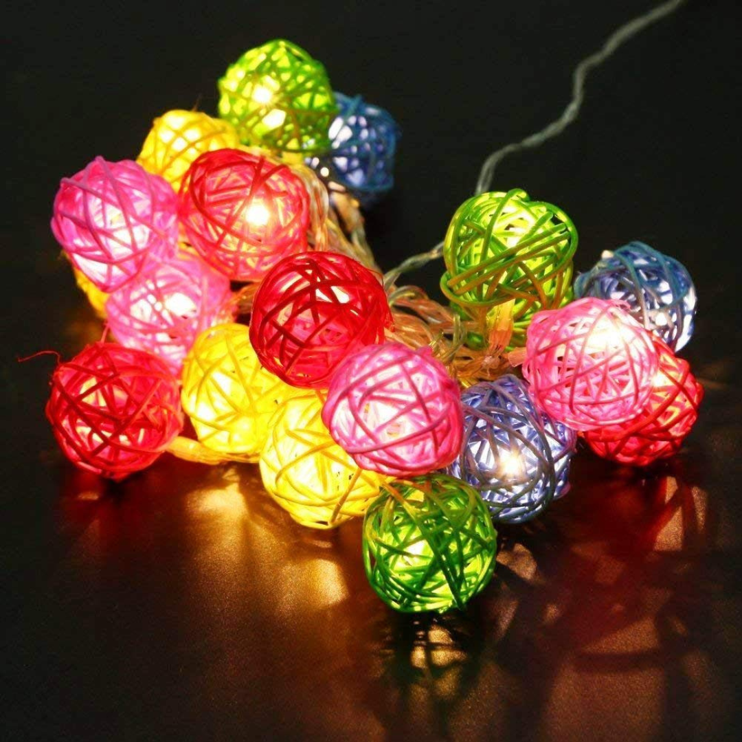 LED Rattan Ball String light