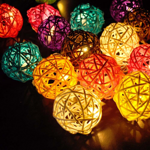 LED Rattan Ball String light