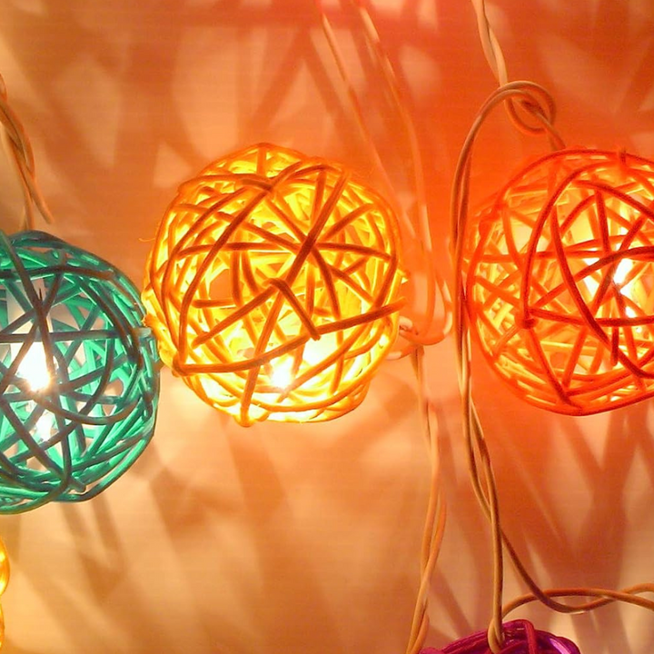 LED Rattan Ball String light