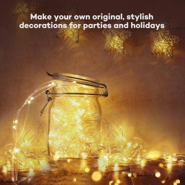 Set of 3 String lights santa wishball curtain, fairy light, cotton ball