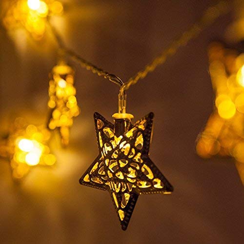 Set of 3 Metal warm white string light combos for diwali, christmas, new year