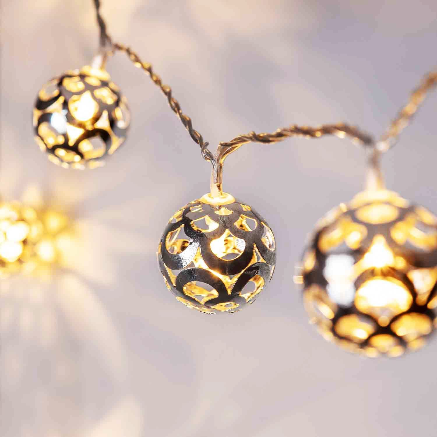 Set of 3 Metal warm white string light combos for diwali, christmas, new year