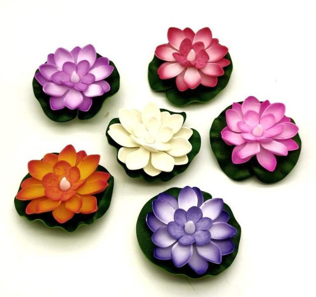 LED Lotus Floating Tea Light Flower | Water Sensor | Mix Color