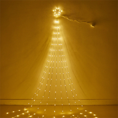 Star with 9 String Lights Christmas Tree Decoration | Warm White LED