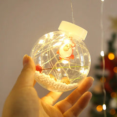 LED Ball Wishing Ball Curtain String Light Santa Inside Hanging Light Curtain String Wish Ball Curtain Lights | 10 Wish Balls | Warm White LED