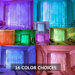 Copper Wire Fairy LED Curtain Lights - 16 Color Changing RGB | USB Operated