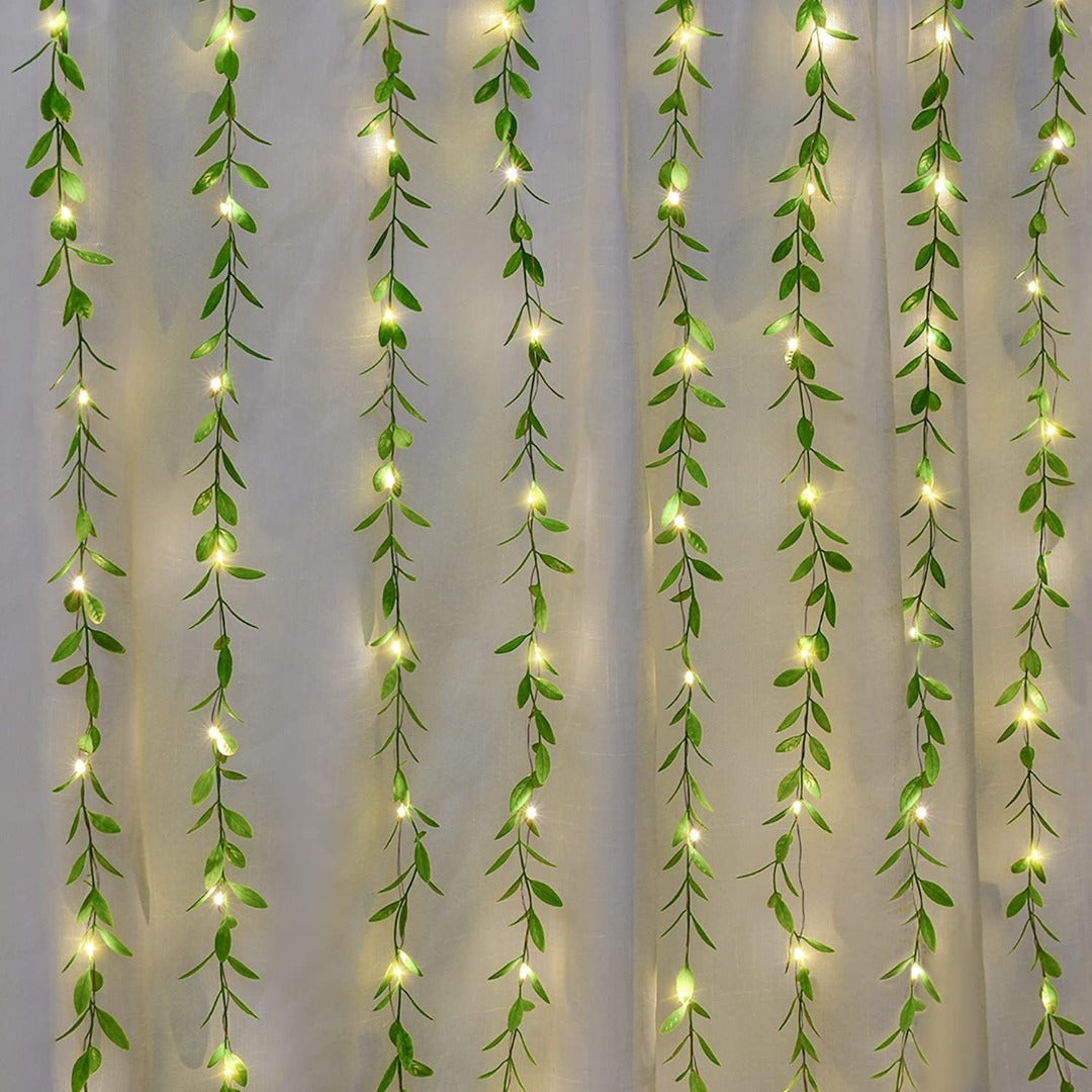 Leaves Garland Curtain Lights | Warm White