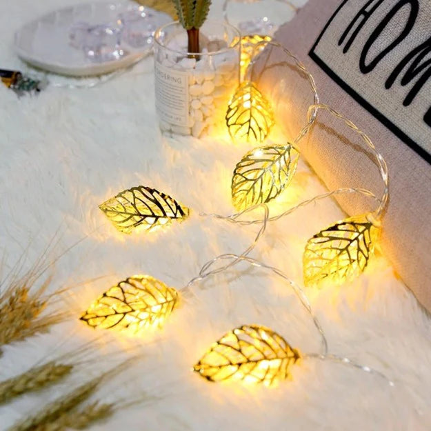 Set of 3 Metal warm white string light combos for diwali, christmas, new year