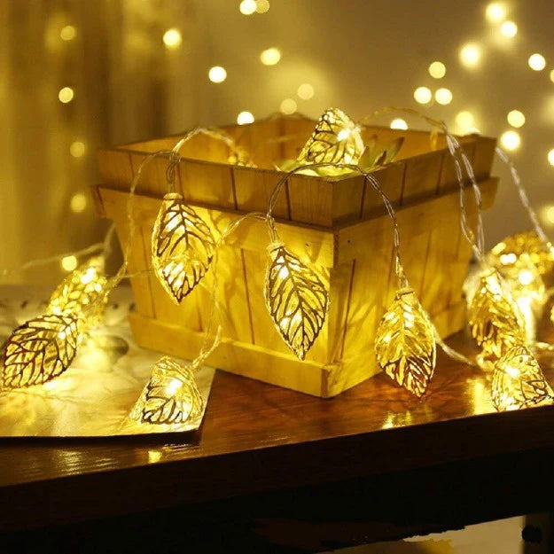 Set of 3 Metal warm white string light combos for diwali, christmas, new year