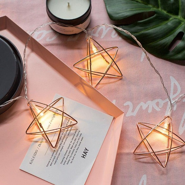 Star String Lights - Rose Gold