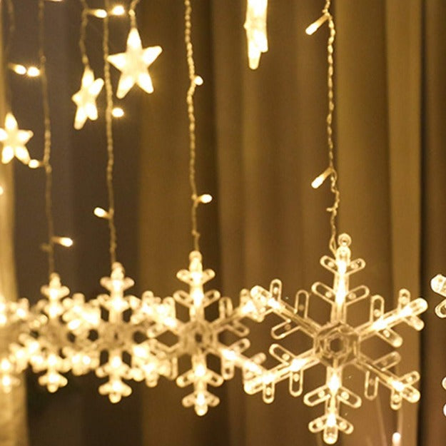 Snowflake Curtain Lights | Warm White LED