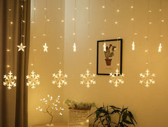 Snowflake Curtain Lights | Warm White LED