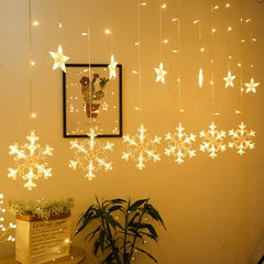 Snowflake Curtain Lights | Warm White LED